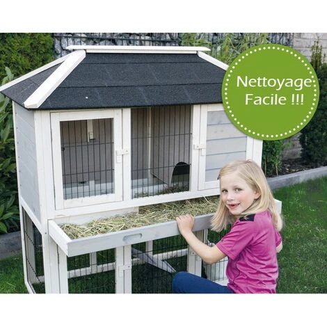 BBLOISIRCD Cage Clapier Enclos Lapin Extérieur En Bois De Haute Qualité Pour Lapins 106 X 83 X 160 Cm-Modèle 034 Villa De Ville 2 BBLOISIRCD Cage Clapier Enclos Lapin Extérieur En Bois De Haute Qualité Pour Lapins 106 X 83 X 160 Cm-Modèle 034 Villa De Ville – Image 2