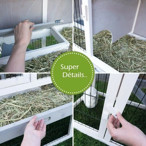 BBLOISIRCD Cage Clapier Enclos Lapin Extérieur En Bois De Haute Qualité Pour Lapins 106 X 83 X 160 Cm-Modèle 034 Villa De Ville 4 BBLOISIRCD Cage Clapier Enclos Lapin Extérieur En Bois De Haute Qualité Pour Lapins 106 X 83 X 160 Cm-Modèle 034 Villa De Ville – Image 4