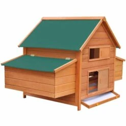 VidaXL Poulailler Bois 157x97x110 Cm - Brun -Polire Soldes Boutique 4993962 3