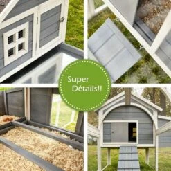 BB-LOISIR Poulailler En Bois Pour Jardin Extérieure Cage Canard Avec Nichoir Cm Modèle: 160 Grand Bonheur 189x100x110 Cm -Polire Soldes Boutique 50601877 4