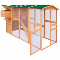 VidaXL Poulailler 295 X 163 X 170 Cm Bois - Brun -Polire Soldes Boutique 5088708 3