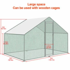 Hengda Enclos Pour Poulailler 6m² En Acier Galvanisé Toit Imperméable Et Anti UV 3x2m 6 M² - Argent -Polire Soldes Boutique 51347647 3