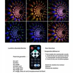 BEICHEN Lampe De Scène Petite Boule Magique LED Avec Télécommande USB Lumière Scène Rotative 7 Colorées Soirée Party Disco DJ -Polire Soldes Boutique 53041024 3
