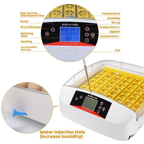 AICOK Couveuse Automatique 55 Oeufs Appareil à Couver Incubateur Volaille Eleveurs, Affichage LED De La Température Et Contrôle De L'humidité 3 AICOK Couveuse Automatique 55 Oeufs Appareil à Couver Incubateur Volaille Eleveurs, Affichage LED De La Température Et Contrôle De L'humidité – Image 3