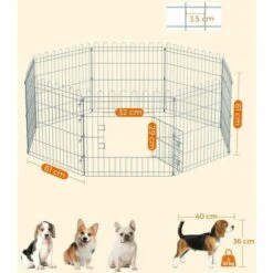 SONGMICS FEANDREA Parc Pour Chien Pliable, Enclos Lapin, Animaux, Argent PPK001W01 - Argent -Polire Soldes Boutique 54226525 5