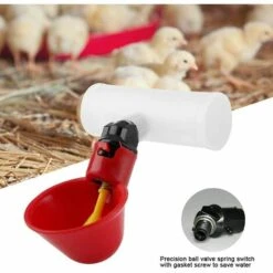 TINOR 5 Pièces Tasses à Boire De L'eau De Volaille Mangeoire à Oiseaux Abreuvoir Automatique En Plastique Pour Le Bétail Poulet Poule Poulailler Poulailler Arc D'alimentation(25mm,3/4") -Polire Soldes Boutique 54847741 3