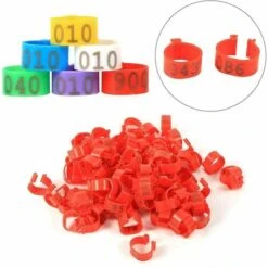 TINOR 100Pcs Bagues/Anneaux De Pied Plastique Pour Oiseaux/Pigeon 18MM Pour Poulets Canards Poules Poulets Volaille Pour Colombe Poules Poule Perroquet Oiseaux Identification(Red) -Polire Soldes Boutique 54847779 5