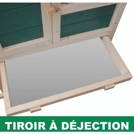 PRIVATE GARDEN Poulailler 2 à 4 Poules Avec Enclos - Clapier - Cage à Lapins Ou Rongeurs XXL 2 Étages En Bois Canadien - Vert Et Blanc 5 PRIVATE GARDEN Poulailler 2 à 4 Poules Avec Enclos - Clapier - Cage à Lapins Ou Rongeurs XXL 2 Étages En Bois Canadien - Vert Et Blanc – Image 5