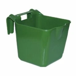 Kerbl Comedero Hangon 8L Pour Suspendre, Plastique R_sistant Aux Chocs, Avec Crochets, Vert, Circulaire, Avec Poign_e, 27 X 35 X 25 Cm, 8 L