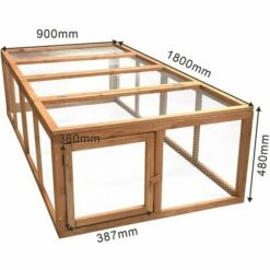 WILTEC Clapier à Lapin XXL Cage Pour Petits Animaux Avec Enclos Parc Rongeurs Élevage Basse-cour Ferme -Polire Soldes Boutique 5622509 4