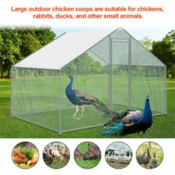 Randaco Enclos Pour Poulailler En Acier Galvanisé. Toit Imperméable Et Anti UV. Porte Avec Loquet. 3x2x2m - Argent -Polire Soldes Boutique 56395581 5