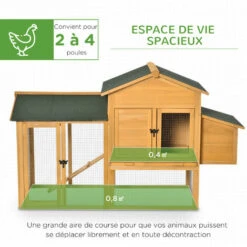 PawHut Poulailler Cottage Cage à Poules Sur Pied Dim. 168L X 75l X 103H Cm Multi-équipement Bois Sapin Pré-huilé - Orange 9 PawHut Poulailler Cottage Cage à Poules Sur Pied Dim. 168L X 75l X 103H Cm Multi-équipement Bois Sapin Pré-huilé - Orange -Polire Soldes Boutique 56842172 5