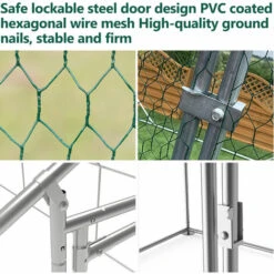 SWANEW Enclos Pour Poulailler 6m² En Acier Galvanisé Toit Imperméable Et Anti UV 3x2m 6 M² - Argent 6 SWANEW Enclos Pour Poulailler 6m² En Acier Galvanisé Toit Imperméable Et Anti UV 3x2m 6 M² - Argent -Polire Soldes Boutique 57503852 3