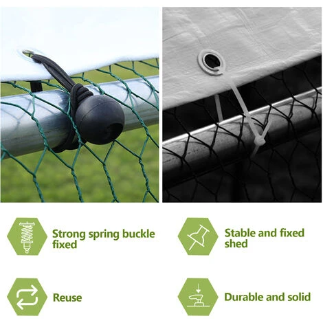 SWANEW Enclos Pour Poulailler 6m² En Acier Galvanisé Toit Imperméable Et Anti UV 3x2m 6 M² - Argent 4 SWANEW Enclos Pour Poulailler 6m² En Acier Galvanisé Toit Imperméable Et Anti UV 3x2m 6 M² - Argent – Image 4