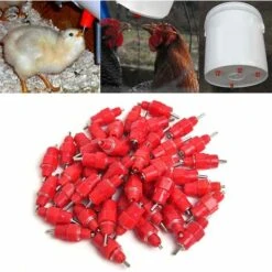 MACARON Lot De 50 Eau Mamelons Abreuvoirs Alimentateur Fournitures De Volaille Pour Poule Canard LO-Ron -Polire Soldes Boutique 57779709 5