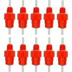 REGALI Lot De 10 D'eau Pour Poulet En Forme De Cailles - En Acier Inoxydable - Rouge