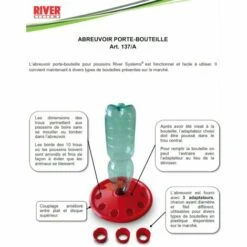 RIVER SYSTEMS Abreuvoir à Poussin Porte Bouteille Jusqu'à 50 Poussins Avec Adaptateurs De Bouteilles Universel -Polire Soldes Boutique 58435793 4