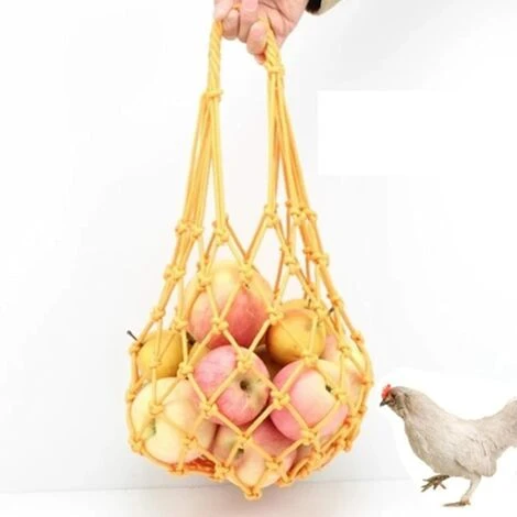 EINEMGELD Mangeoire à Légumes Pour Oiseaux - Grand Support Pour Mangeoire à Suspendre - Poules, Oies, Canards, Grands Oiseaux (Jaune) 2 EINEMGELD Mangeoire à Légumes Pour Oiseaux - Grand Support Pour Mangeoire à Suspendre - Poules, Oies, Canards, Grands Oiseaux (Jaune) – Image 2