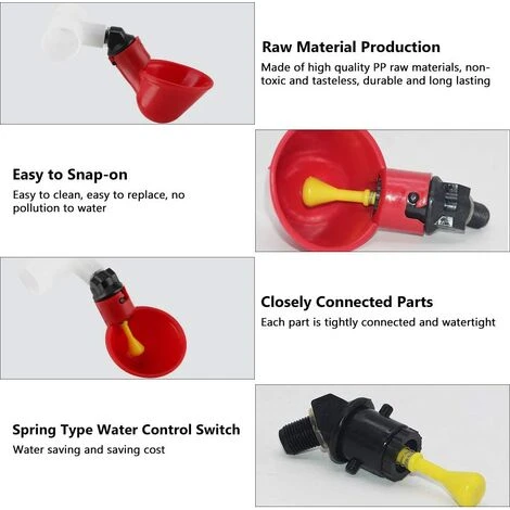 DENUOTOP Abreuvoirs 5pcs Volaille Automatique Abreuvoir Portable Distributeur D'eau Tasse Bol D‘Eau En Plastique Buveur D'eau Pour Oiseau Caille Pigeon Poulet Poule(25mm) 2 DENUOTOP Abreuvoirs 5pcs Volaille Automatique Abreuvoir Portable Distributeur D'eau Tasse Bol D‘Eau En Plastique Buveur D'eau Pour Oiseau Caille Pigeon Poulet Poule(25mm) – Image 2