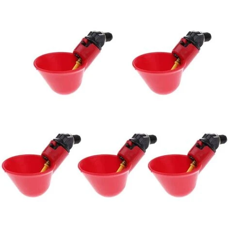 DENUOTOP Abreuvoirs Abreuvoir à Poule Automatique Tasses D'eau Potable Rouge Abreuvoir Poules Bien Pratique En Plastique Pour Oiseaux Poule Volaille - 5PCS 1 DENUOTOP Abreuvoirs Abreuvoir à Poule Automatique Tasses D'eau Potable Rouge Abreuvoir Poules Bien Pratique En Plastique Pour Oiseaux Poule Volaille - 5PCS
