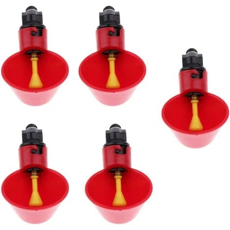 DENUOTOP Abreuvoirs Abreuvoir à Poule Automatique Tasses D'eau Potable Rouge Abreuvoir Poules Bien Pratique En Plastique Pour Oiseaux Poule Volaille - 5PCS 2 DENUOTOP Abreuvoirs Abreuvoir à Poule Automatique Tasses D'eau Potable Rouge Abreuvoir Poules Bien Pratique En Plastique Pour Oiseaux Poule Volaille - 5PCS – Image 2