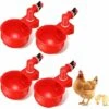 IRISFR Abreuvoir Poules, Volaille Automatique Abreuvoir, Abreuvoirs Automatiques De Poulet, Outil D'Abreuvement Pour Volaille, Convient Aux Oiseaux 10.5*4*6.5cm (Rouge) 4 Pcs,Lilaris