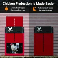 Yoouyida Porte Poulailler Automatique Avec Capteur De Lumière - Poulailler Entièrement étanche En Porte De Poulailler à Induction - Porte De Poulailler（rouge） -Polire Soldes Boutique 60651925 4