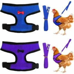 STARLIGHT 2 Pièces Harnais De Poulet Set, SL.GT Laisse Pour Poule Réglable, Harnais Respirant Chiot, Ajustable Harnet Petit Animal, Harnai Poulet Anti Traction