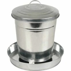 FLAMINGO Seau à Nourriture Galvanisé Hedwig 6 L - Argent