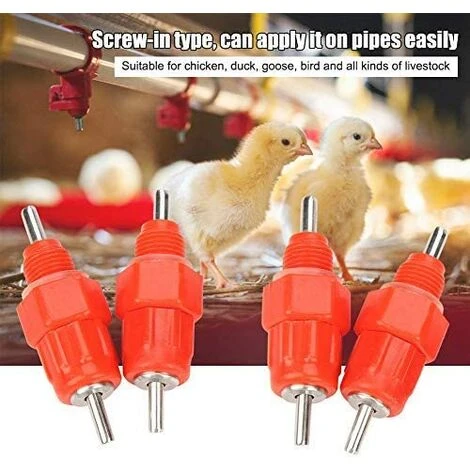 FR-LIFE BR-Vie 5 Pcs Eau Tetine Poulet Alimentateur Fournitures De Volaille Poule Vis Dans Le Style, Rouge 5 FR-LIFE BR-Vie 5 Pcs Eau Tetine Poulet Alimentateur Fournitures De Volaille Poule Vis Dans Le Style, Rouge – Image 5