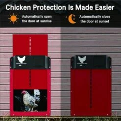 FR-LIFE Porte Poulailler Automatique Avec Capteur De Lumière - Poulailler Entièrement étanche En Porte De Poulailler à Induction - Porte De Poulailler, Rouge BR-Vie -Polire Soldes Boutique 61047990 5