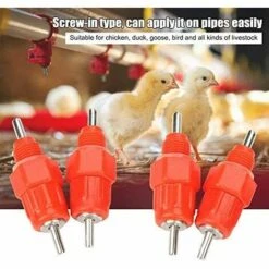 SLI-RES Tetine Abreuvoir Poules Tetine Automatique Pour Poule Volaille Poulet Canard Distributeur D'eau Le Style Vis à Vis élevage Alimentation Du Bétail Abreuver équipement 5.2*1.5cm (Rouge) 6 Pcs，Lilaris -Polire Soldes Boutique 61346378 5