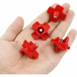 SLI-RES Buveurs D'Eau De Poulet En Plastique Et Acier Inoxydable 304 Abreuvoir Automatique Pour Tétine De Poulet En Rouge Distributeur Abreuvoir Équipement Pour Poulet Oie Oiseau 3.2*3.2cm (Rouge) 6 Pièces，Lilaris -Polire Soldes Boutique 61346388 4