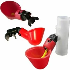 MINKUROW Mangeoire Automatique Pour Abreuvoir De Volaille, Gobelets D'eau Potable Pour Oiseau De Canard De Poule De Poulet De Bétail, Mangeoire D'eau D'arrière-Cour En Plastique Rouge Useful And Practical5pcs -Polire Soldes Boutique 61363004 4