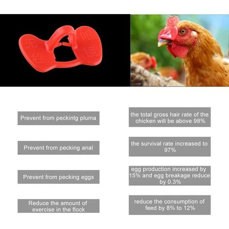 REGALOS 50 Pcs Lunettes De Poulet, Pas De Lunettes De Poulet à Boulonner, Les Lunettes Anti-picage Des Poulets équipement Agricole Rouge 5 REGALOS 50 Pcs Lunettes De Poulet, Pas De Lunettes De Poulet à Boulonner, Les Lunettes Anti-picage Des Poulets équipement Agricole Rouge – Image 5