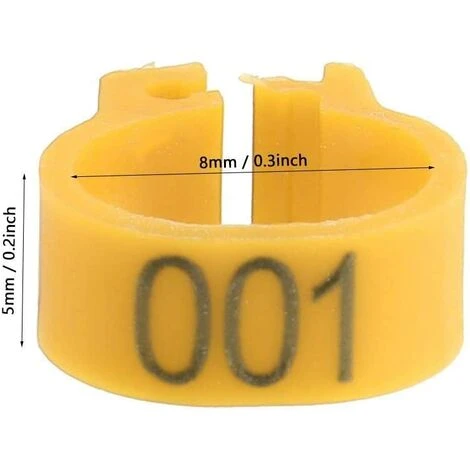 REGALOS 100 Pièces Anneaux De Poule, Anneaux D'Oiseau Anneaux De Pigeon De Volaille En Plastique Pour Poussins Canards (Jaune) 2 REGALOS 100 Pièces Anneaux De Poule, Anneaux D'Oiseau Anneaux De Pigeon De Volaille En Plastique Pour Poussins Canards (Jaune) – Image 2