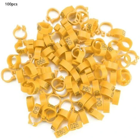 REGALOS 100 Pièces Anneaux De Poule, Anneaux D'Oiseau Anneaux De Pigeon De Volaille En Plastique Pour Poussins Canards (Jaune) 4 REGALOS 100 Pièces Anneaux De Poule, Anneaux D'Oiseau Anneaux De Pigeon De Volaille En Plastique Pour Poussins Canards (Jaune) – Image 4