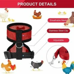 REGALI Sangles De Harnais De Poulet Réglables Tablier De Poule Débardeur Confortable Et Respirant Pour Poulet, Canard Ou Oie (rouge S) -Polire Soldes Boutique 61660534 3