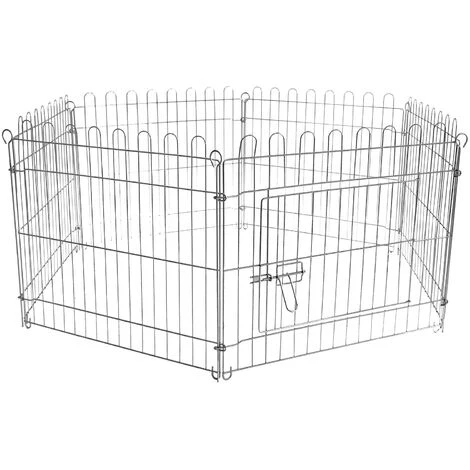 WILTEC Parc Pour Chiens Enclos Pour Chiots 6 Pièces 70x60 Cm Par élément Cage Pour Animaux Domestiques 1 WILTEC Parc Pour Chiens Enclos Pour Chiots 6 Pièces 70x60 Cm Par élément Cage Pour Animaux Domestiques