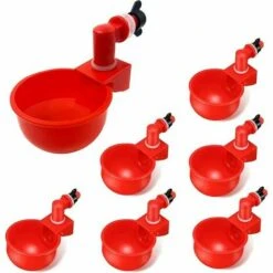 FOZIY 6pcs Automatiques Supplies Abreuvoir Poules Tasses à Bol Bol En Plastique, Volailles Distributeurs D'eau Automatique De L'eau Potable Tasses Pour Poussins Cailles Canards Bird,Fonepro