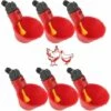 LITZEE BCC 6PCS Volaille Les Buveurs,Volaille Automatique Abreuvoir Portable,avec Tasses D'arrosage Tasses Bols Plastique Rouge Jardin Poulet Flock Duck Bird Feeder,pour Canard Pigeon Poule Oiseaux Red
