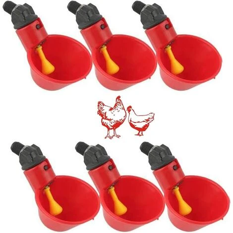 LITZEE BCC 6PCS Volaille Les Buveurs,Volaille Automatique Abreuvoir Portable,avec Tasses D'arrosage Tasses Bols Plastique Rouge Jardin Poulet Flock Duck Bird Feeder,pour Canard Pigeon Poule Oiseaux Red 1 LITZEE BCC 6PCS Volaille Les Buveurs,Volaille Automatique Abreuvoir Portable,avec Tasses D'arrosage Tasses Bols Plastique Rouge Jardin Poulet Flock Duck Bird Feeder,pour Canard Pigeon Poule Oiseaux Red