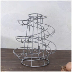 DECKON Distributeur à œufs Rangement Façon Spirale, En Métal Fer Support à Oeufs Spirale Oeufs Presentoir De Cuisine-24*20*20cm Noir 6 DECKON Distributeur à œufs Rangement Façon Spirale, En Métal Fer Support à Oeufs Spirale Oeufs Presentoir De Cuisine-24*20*20cm Noir -Polire Soldes Boutique 63951202 3