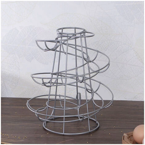 DECKON Distributeur à œufs Rangement Façon Spirale, En Métal Fer Support à Oeufs Spirale Oeufs Presentoir De Cuisine-24*20*20cm Noir 3 DECKON Distributeur à œufs Rangement Façon Spirale, En Métal Fer Support à Oeufs Spirale Oeufs Presentoir De Cuisine-24*20*20cm Noir – Image 3