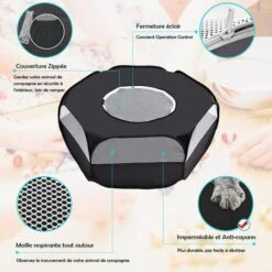 ROSIER Parc Pour Petit Animal Avec Couverture, Cage Pliable, Portable, Imperméable Et Respirante, Pour Lapin, écureuil, Chaton, Chiot, Chinchilla Et Hérisson (Noir),VEBTles -Polire Soldes Boutique 64000726 5