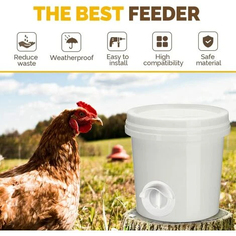 BAICCCF Accessoire Poulailler Mangeoire à Poulet, No Waste Volaille Feeder-Automatic Gravity Feeder Kit With 6 Ports And 1 Hole Saw, Rain Proof And Insect Proof, Durable And Pratique, For Barrels, Boxes, Auges. 5 BAICCCF Accessoire Poulailler Mangeoire à Poulet, No Waste Volaille Feeder-Automatic Gravity Feeder Kit With 6 Ports And 1 Hole Saw, Rain Proof And Insect Proof, Durable And Pratique, For Barrels, Boxes, Auges. – Image 5