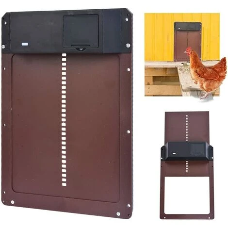 SLBRILLèRE Nouveau Porte Poulailler Automatique Etanche Avec Capteur De Lumière Porte De Poulailler Automatique à Induction à Pile,résistante Aux Prédateurs Facile à Installer 1 SLBRILLèRE Nouveau Porte Poulailler Automatique Etanche Avec Capteur De Lumière Porte De Poulailler Automatique à Induction à Pile,résistante Aux Prédateurs Facile à Installer