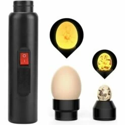 CARILLONSàVENT Mire Oeuf Lampe Mire Oeuf Testeur D'oeufs, Lumière LED Pour Vérifier L’Incubation D’Oeuf Portable Incubateur D'oeufs De Cane Lampe De Poche Batterie Pour Volaille Carivent