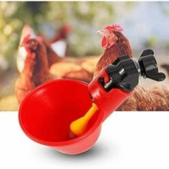 CARILLONSàVENT 5 Pcs En Abreuvoir Poules, Tasses Automatiques Automatique Chicken Acier Inoxydable Eau Côté Horizontal Mamelons Poulet Volaille Lapin Buveur Abreuvoir Nipple (Bol à Eau à Vis Fixe) Carivent