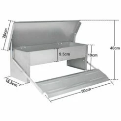 Randaco Mangeoire Automatique Avec Couvercle Distributeur Automatique Auge Auge D’alimentation Résistante Aux Intempéries 5kg - Argent -Polire Soldes Boutique 64375841 3
